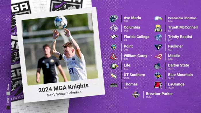 MGA Knights men's soccer schedule. 